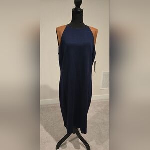 Lauren Blue Sheath Midi Dress